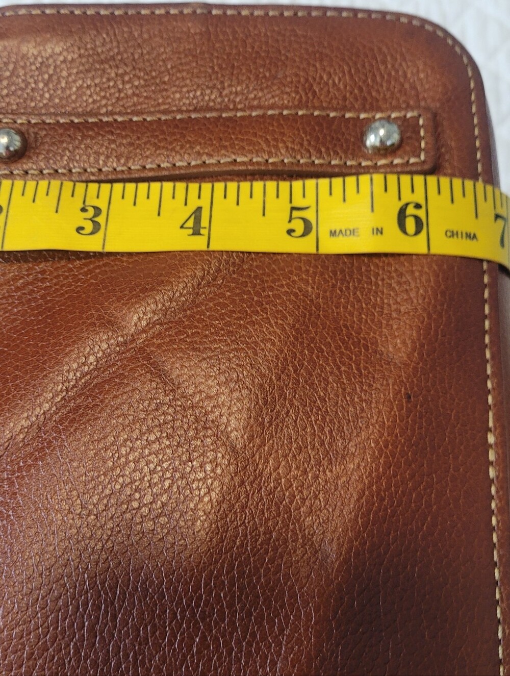 Dooney & Bourke Chestnut Brown Leather Shoulder Bag with Polished Hardware - Picture 14 of 15
